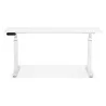 Bureau assis debout électrique en bois pieds blancs KESSY (160x80 cm) (blanc)