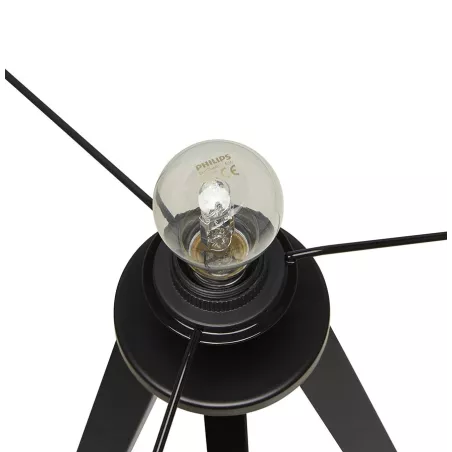 TRANI MINI (black) black tripod-laying lampshade to associate with Padded Table Lamps for Optimal Comfort