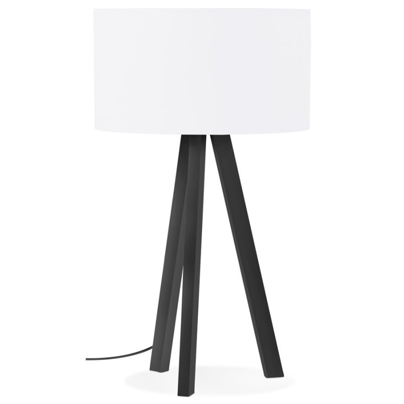 Lampe à poser design avec abat-jour sur trépied noir TRANI MINI (blanc)