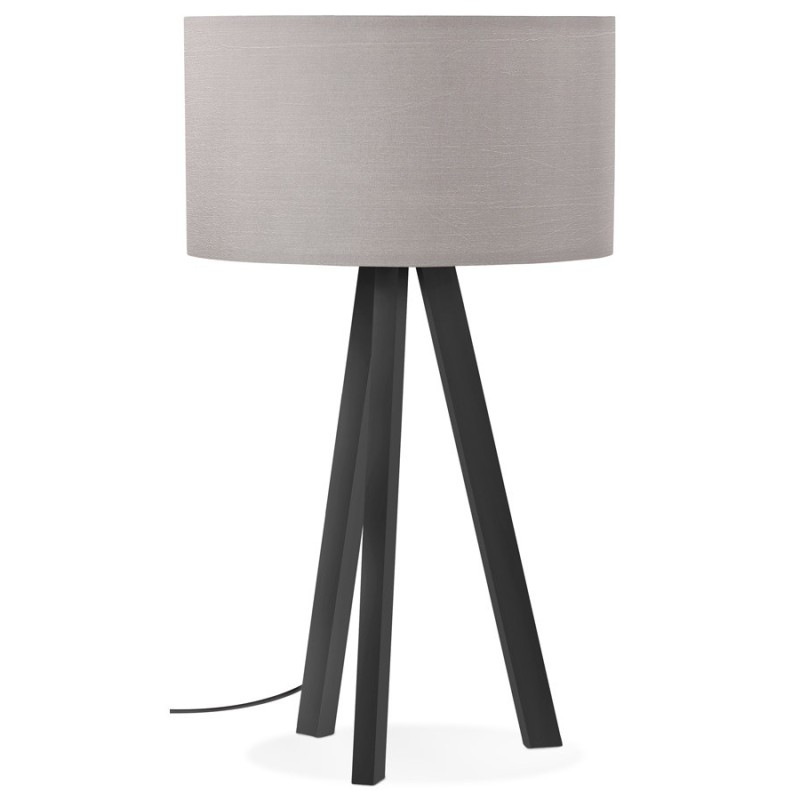 Lampe à poser design avec abat-jour sur trépied noir TRANI MINI (gris)