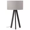 Lampe à poser design avec abat-jour sur trépied noir TRANI MINI (gris)