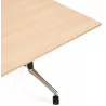 Table pliante sur roulettes en bois pieds noirs SAYA (160x80 cm) (finition naturelle)