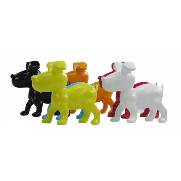 Set di 6 sculture di cane di design in resina (multicolore)