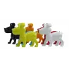 Set di 6 sculture di cane di design in resina (multicolore)