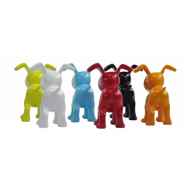 Set di 6 sculture di cane di design in resina (multicolore)