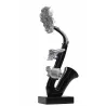 SAXOPHONE design decorative sculpture statue in resin H64 cm (black, silver)