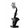 SAXOPHONE design decorative sculpture statue in resin H64 cm (black, silver)