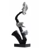 SAXOPHONE design decorative sculpture statue in resin H64 cm (black, silver)