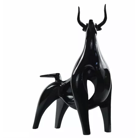 Design decorative sculpture Bull statue in resin H54 cm (black) to associate with Functional and stylish kitchen decoration obje