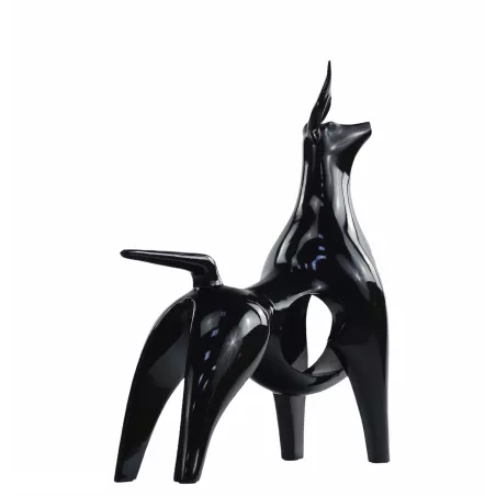 Design decorative sculpture Bull statue in resin H54 cm (black) to associate with Decorative Objects With Armrests For More Comf