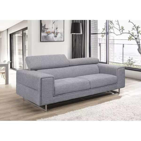 Rechts Sofa Design 3-Sitzer mit CYPRIA Stoff (grau) mit assoziieren Skandinavische Häppchen mit klarem Design