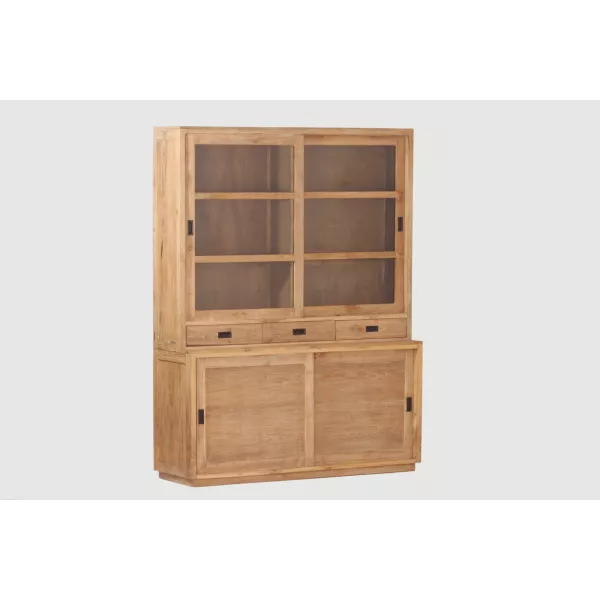 MAEVA solid teak croat (160x210 cm) (natural) to associate with Modern Silverware Display Cabinet for an Elegant Interior