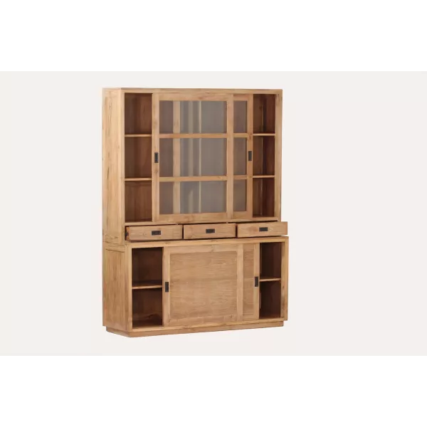 MAEVA solid teak croat (160x210 cm) (natural) to associate with Argentier Display Cabinet Kitchen Library Functional And Stylish