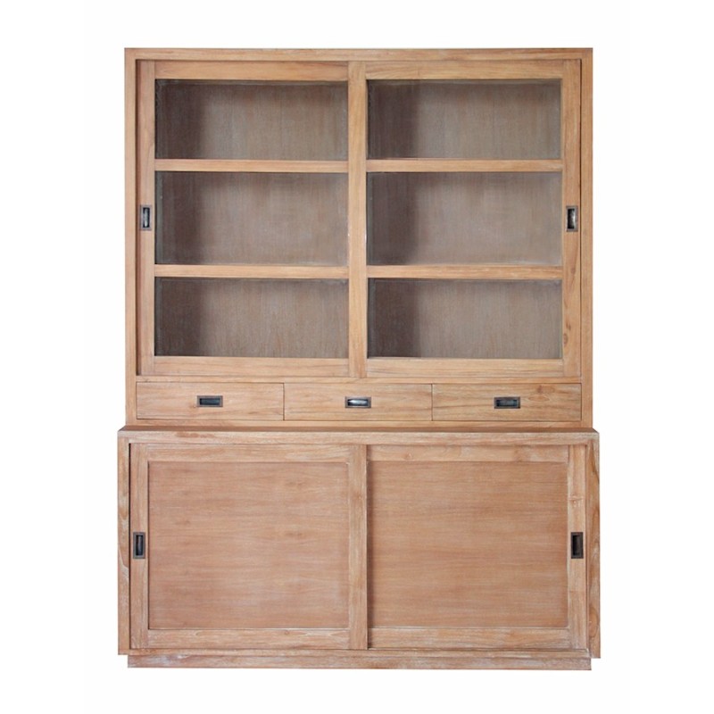 MAEVA solid teak croat (140x210 cm) (natural) to associate with Silverware Showcase Dresser Bookcase Comfortable For Office