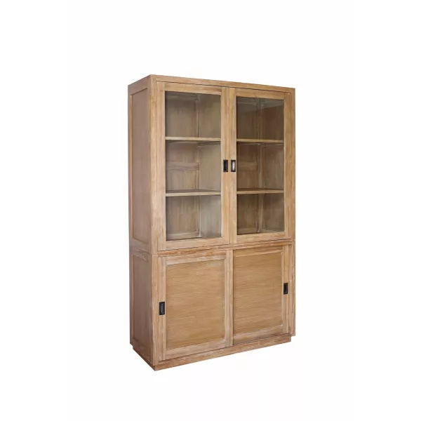 MAEVA solid teak croat (120x200 cm) (natural) to associate with Scandinavian Silver Display Cabinet Highboard Library With Clean