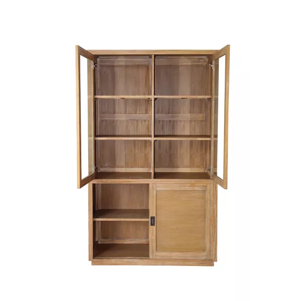 MAEVA solid teak croat (120x200 cm) (natural) to associate with Argentier Display Cabinet Rattan Bookcase For A Natural Style