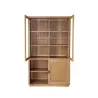 MAEVA solid teak croat (120x200 cm) (natural) to associate with Argentier Display Cabinet Rattan Bookcase For A Natural Style