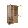 Maeva Massiv Teaker (120x200 cm) (natürlich) mit assoziieren Vintage-Bibliothekskommode mit Besteck-Schaufenster für einen Retro