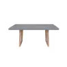 Table à manger design pieds teck massif OXANA (200 cm) (gris)