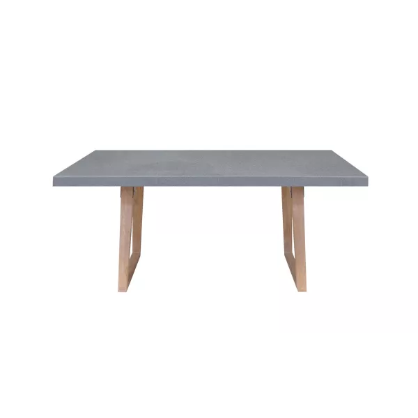 Table à manger design pieds teck massif OXANA (180 cm) (gris)