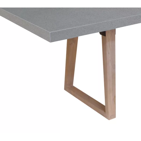 Table à manger design pieds teck massif OXANA (180 cm) (gris)