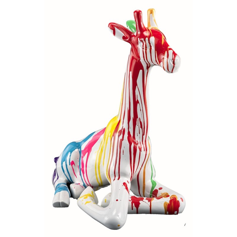 Statue sculpture décorative design GIRAFON TRASH BANC (H60) (Multicolore)