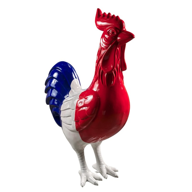 Statue sculpture décorative design COQ (H170) (Bleu, blanc, rouge) à associer à Objets De Decoration Empilables Pour Un Gain De 