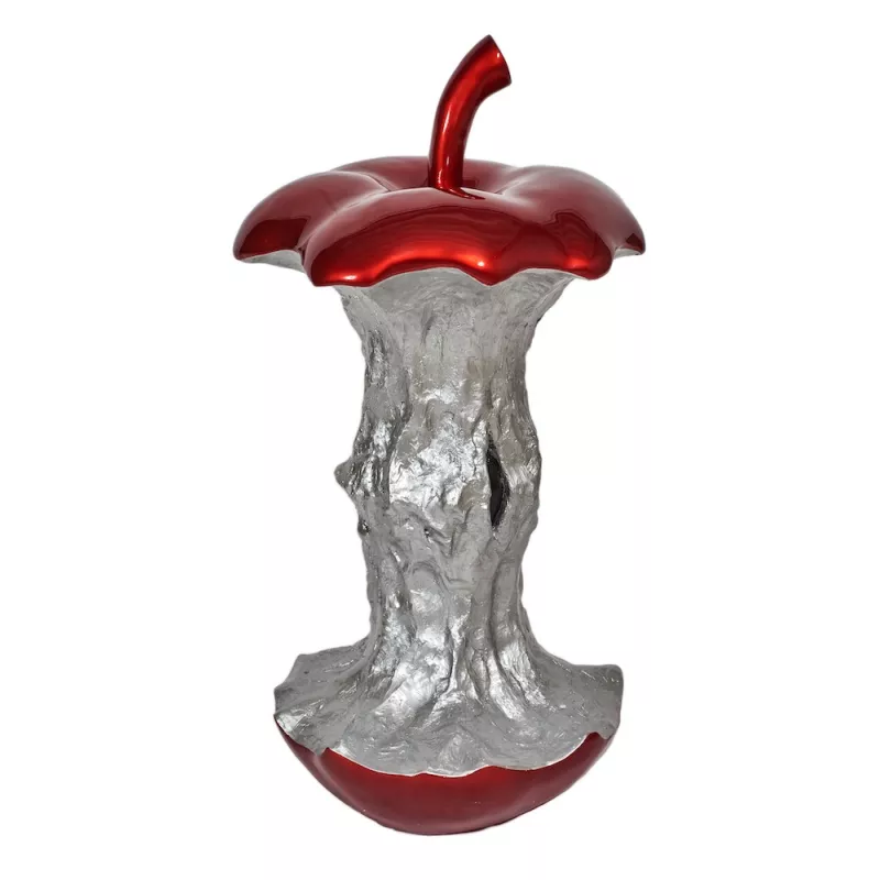 Statua decorativa scultura design TROGNON DE POMME (H94 cm) (Rosso, argento) associarsi a Oggetti decorativi di design per sala 