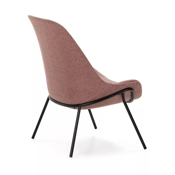 Poltrona 73X74X92 Metallo Nero Tessuto Rosa associarsi a Poltrone Di Design Per Sala Da Pranzo