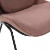 Lounge-Sessel 73X74X92 Metall Schwarz/Stoff Rose mit assoziieren Sessel mit Armlehnen für mehr Komfort