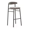 Retro Bar Stool 44X46X94 Metal Black Fabric Grey to associate with Stackable Stools to Save Space