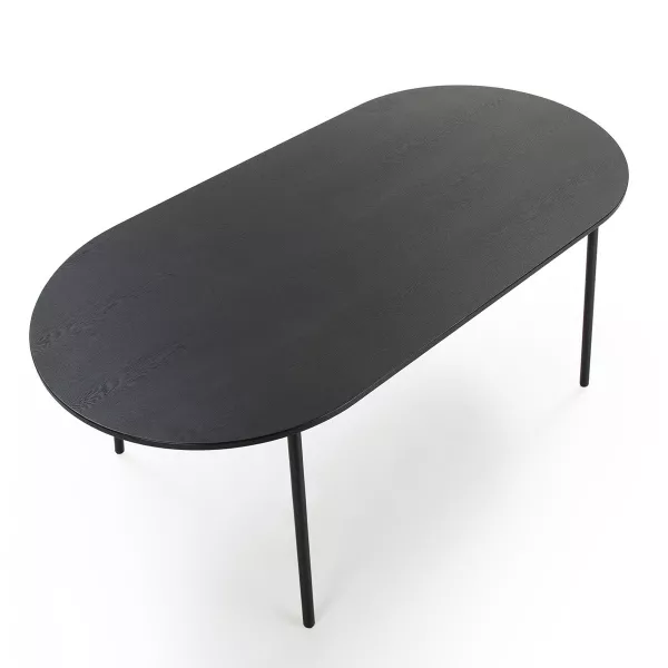 Table à Manger design 180x90x76 Bois Métal Noir