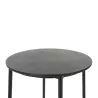 Table haute design 70x70x111 Bois Métal Noir