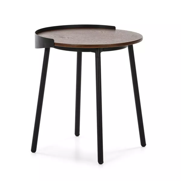 Mesa Auxiliar 50X51X66 Madera Marrón Metal Negro asociarse con Mesas de centro apilables para ahorrar espacio