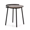 Side Table 50X51X66 Wood Brown Metal Black to associate with Rattan Coffee Tables For A Natural Style