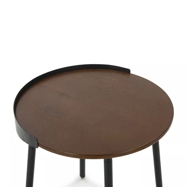 Mesa Auxiliar 50X51X66 Madera Marrón Metal Negro asociarse con Mesas de centro modernas para un interior elegante