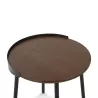 Side Table 50X51X66 Wood Brown Metal Black to associate with Stackable Coffee Tables to Save Space