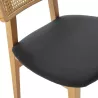 Chair 52X54X80 Wood Natural P.Leather Black Rattan Natural to associate with Comfortable Chairs For Office