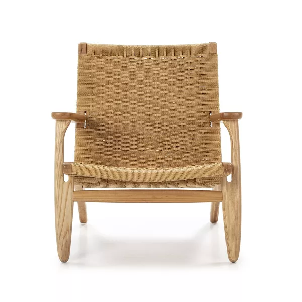 Armchair 70X74X74 Wood Rope Natural to associate with Scandinavian armchairs with a refined design