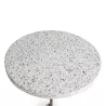 Table d'appoint, bout de canapé 44x44x67 Fer Doré Antique Époxi Terrazzo Blanc