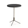 Table d'appoint, bout de canapé 44x44x67 Fer Doré Antique Époxi Terrazzo Noir