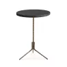 Table d'appoint, bout de canapé 44x44x67 Fer Doré Antique Époxi Terrazzo Noir