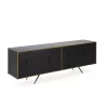 Anrichte 4 Türen 183X41X66 Metall Schwarz/Golden mit assoziieren Sideboard-Buffet-Aufbewahrungseinheit, gepolstert für optimalen