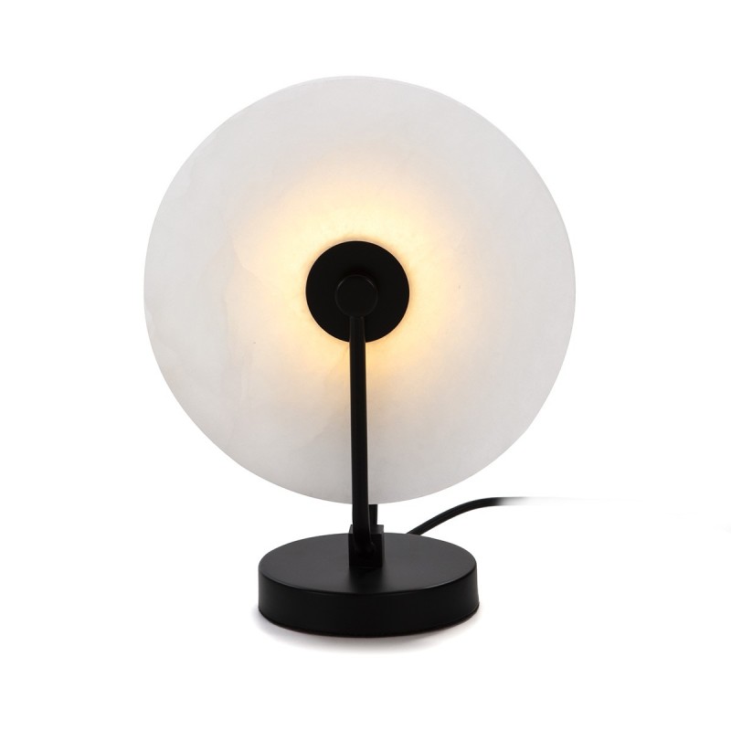 Lampe de Table 25x13x32 Marbre Blanc Métal Noir