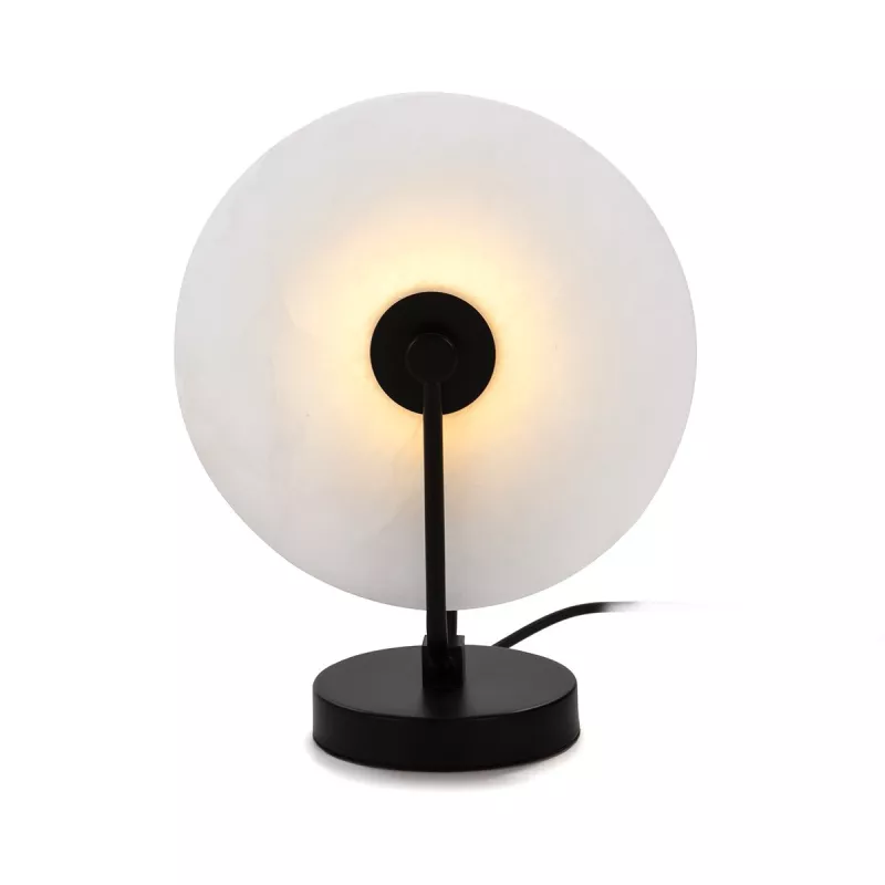 Lampe de Table 25x13x32 Marbre Blanc Métal Noir