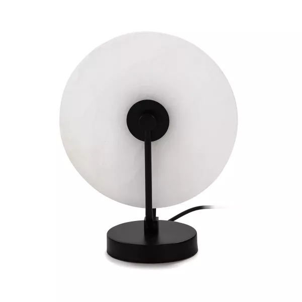 Lampe de Table 25x13x32 Marbre Blanc Métal Noir