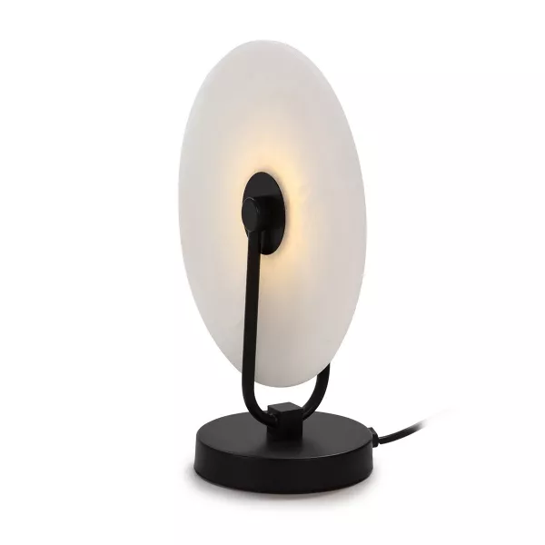 Lampe de Table 25x13x32 Marbre Blanc Métal Noir