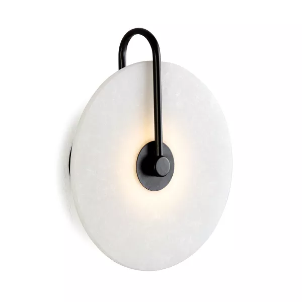 Applique 25X10X29 Marmo Bianco Metallo Nero associarsi a Lampada da parete scandinava dal design pulito