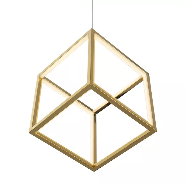 Lámpara Colgante 52X42X52 Metal Dorado asociarse con Cómodas lámparas colgantes para oficina