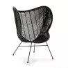 Fauteuil design 83x85x113 Métal Osier Noir à associer à Fauteuils Rembourrées Pour Un Confort Optimal